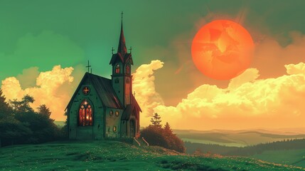 Canvas Print - church in the woods