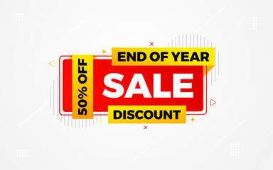 End of Year sale offer banner template. stock clearance background. end of year banner template design for web or social media, Sale special offer. abstract vector design.