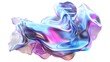 © UnderTheSun - Abstract colorful iridescent metallic fluid art, a vibrant swirl of blue, pink, and purple hues on a white background, representing motion and modernity.