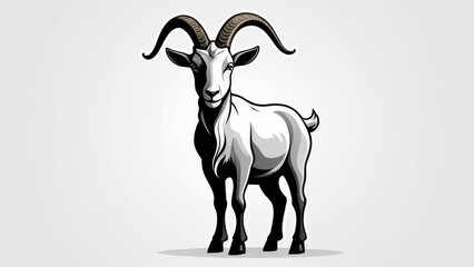 Wall Mural - black and white goat