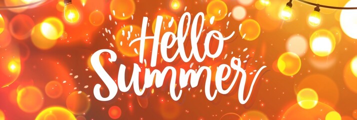Sticker - A simple and cute summer-themed banner with the text 