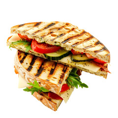 Grilled Cheese Sandwich Fresh Vegetables Herbs Crisp Bread Gourmet Snack Lunch isolated on transparent background