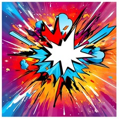 Boom bang colorful superhero symbol isolated icon ai generate