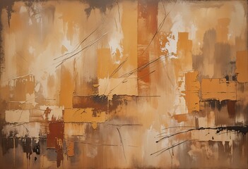 Wall Mural - Oil painting, warm toned grunge textured