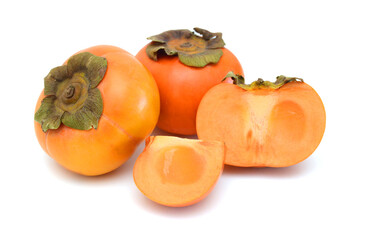 Sticker - Slice persimmon isolated on white background