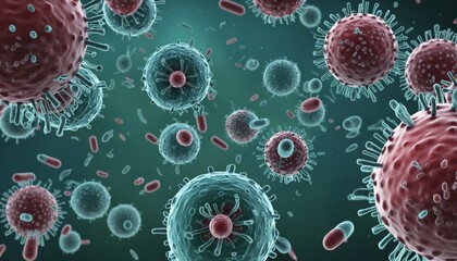 Wall Mural - Bacteria and virus background