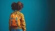 © moises - School children students with backpacks walking in the schoolyard of a colorful building, back to school ads, back to school shopping, school supplies