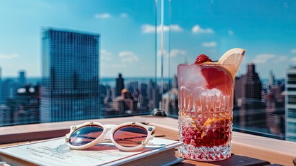 A Cityscape Cocktail With a View