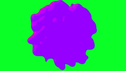 Wall Mural - 3D loop animation of Abstract smooth purple liquid shape, like a portal on a green screen.