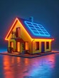 ©  Green Creator - A yellow house with solar panels on the roof