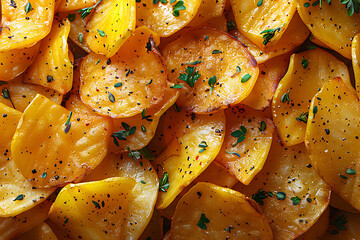 close up of fried potatoes