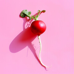 Wall Mural - Crisp Radish Featuring Bold Red Hues and White Tips