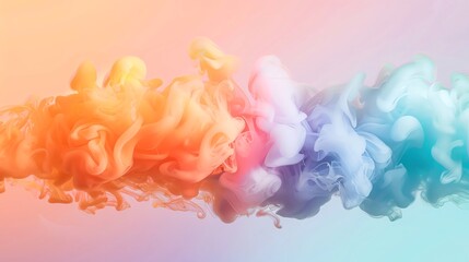 Wall Mural - Soft Focus Rainbow smoke, negative space, isolated on black background, advertising photoshoot, pride month LGBTQIA theme