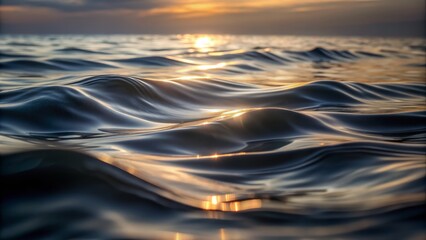 Wall Mural - Abstract blur light on sea and ocean, clear water close up colorful background.