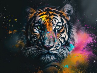 Poster - tiger in the night