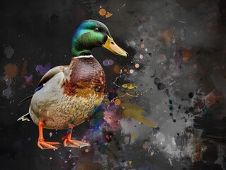 Canvas Print - duck in the park