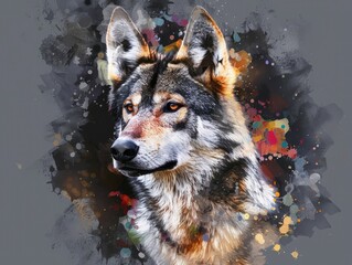 Wall Mural - wolf in winter