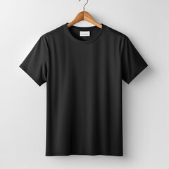 black t-shirt mockup isolated white background