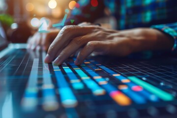 Poster - Person typing on laptop keyboard