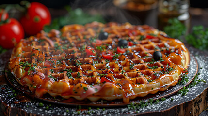 Wall Mural - grilled steak with vegetables