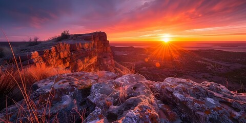 Wall Mural - Captivating 4K timelapse of a stunning sunset in a beautiful natural landscape. Concept 4K Timelapse, Stunning Sunset, Natural Landscape, Captivating scenery