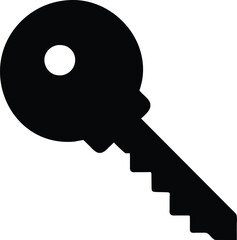 Wall Mural - Simple Black Key Icon Vector for Security and Access