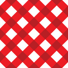 Wall Mural - seamless red and white plaid pattern background vector