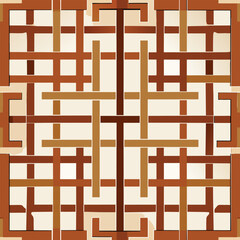 Wall Mural - intricate geometric abstract vector pattern in warm brown tones