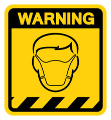 Wall Mural - Wear Mark Protection Warning Sign, Vector Illustration, Isolate On White Background Label. EPS10