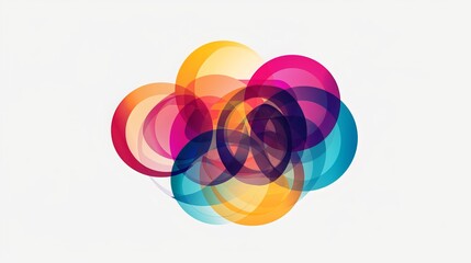 Wall Mural - abstract vector design elements featuring colorful circles and sectors, inspired by glass morphism s