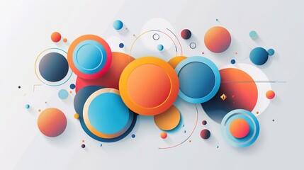 Wall Mural - abstract vector design elements featuring colorful circles and sectors, inspired by glass morphism s
