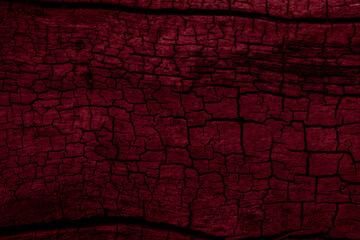 Wall Mural - cracked wood red background or texture