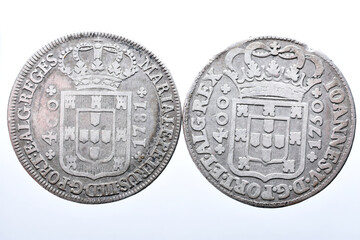 Wall Mural - Old Portugueses Silver Coins. Cruzado