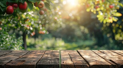 lychee fruit hanging on tree with wooden table and sunset at organic farm. AI generated illustration