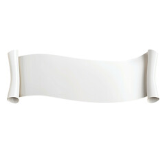 blank white ribbon scroll isolated on white background, transparent background