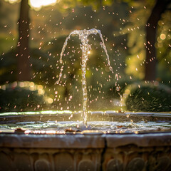 close up of a water fountain in a park