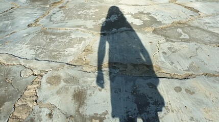 Wall Mural - A person standing in the middle of a large stone slab, AI