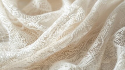 Wall Mural - the interwoven threads of delicate ivory lace creating a beautiful almost hypnotic pattern