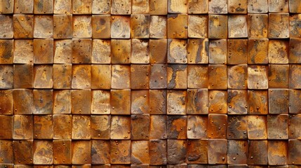 Wall Mural - a closeup of the intricate pattern of small squares on the oven door forming an almost geometric des
