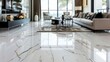© Justlight - Faux Marble The realistic marble print and glossy finish of this linoleum floor adds a touch of elegance and sophistication mimicking the luxurious look of natural marble without th