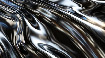 Wall Mural - the contrast between light and dark creates depth in this macro texture shot of highly polished chro