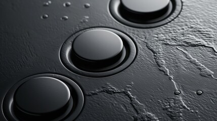 The embossed touch panel features a smooth glossy finish that contrasts with the rough raised texture of its embossed buttons