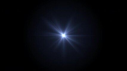lens flare effects. dynamic light streaks and bright star rays animation. loop