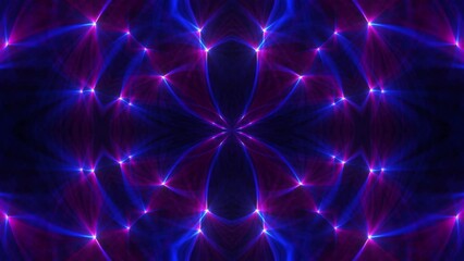 Canvas Print - beautiful shimmering laser kaleidoscope pattern. neon vj loop. psychedelic visual effect