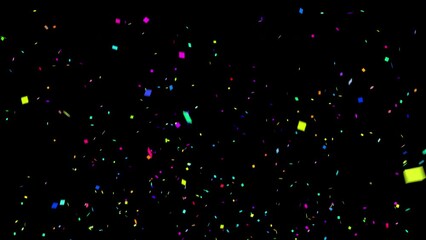 Canvas Print - confetti explosion. colorful falling festive particles and stripes. vibrant celebration effect with 