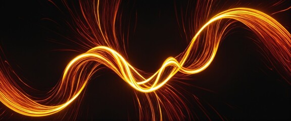 Poster - Abstract Fire on black Background, Wall paper