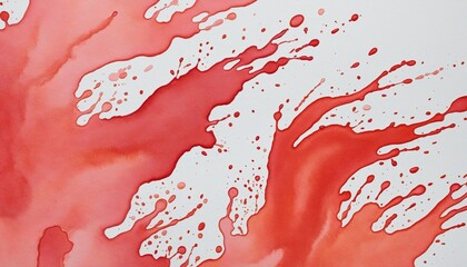 Sticker - red watercolor splashes on white background