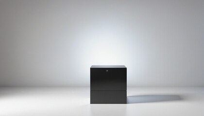 Wall Mural - black block shaped podium