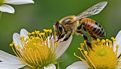 Wall Mural - bee and flowers