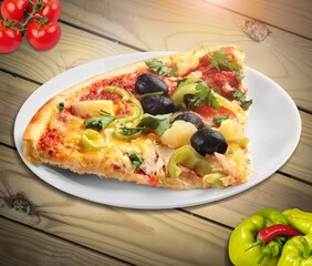 Canvas Print - Pizza traditional Italian food baked